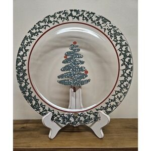 Vintage Arcoroc France Sponge Christmas Tree Design Serving Platter Tray 13"